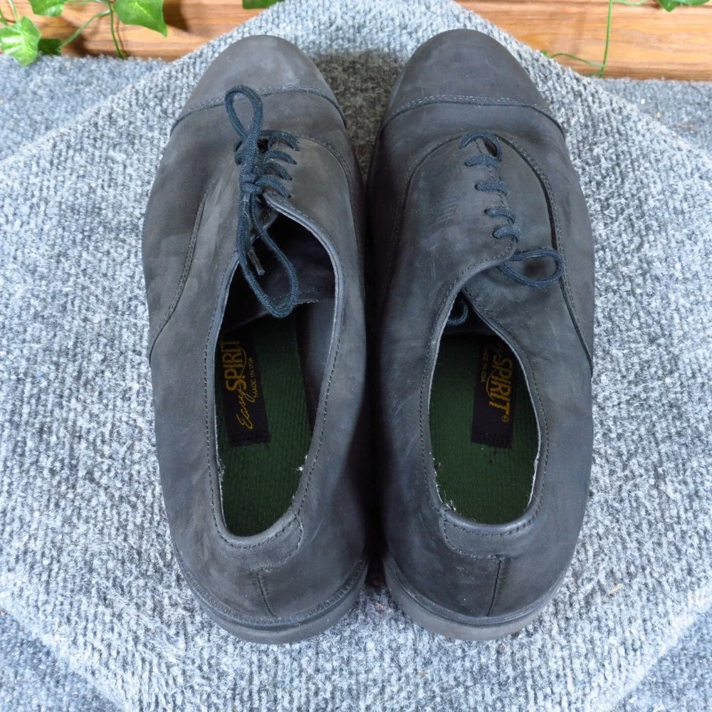 Easy Spirit 630113‎ Mens Oxford Shoes Size 10 Dress Formal Black Nubuck Leather